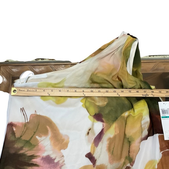 Maggy London One-Shoulder Floral Chiffon Dress NWT Size 16 - Picture 7 of 8